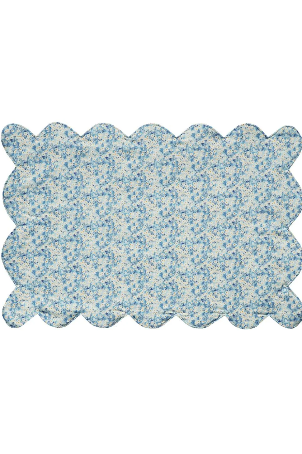 Reversible Scalloped Placemat Made With Liberty Fabric in Hollyhocks & Mitsi Valeria