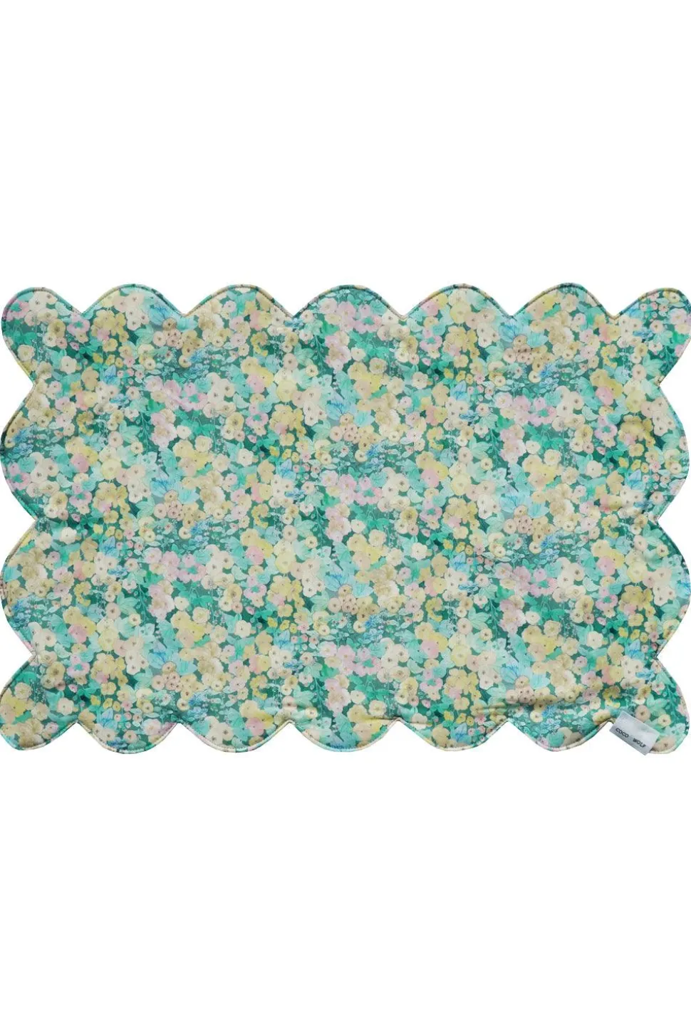 Reversible Scalloped Placemat Made With Liberty Fabric in Hollyhocks & Mitsi Valeria