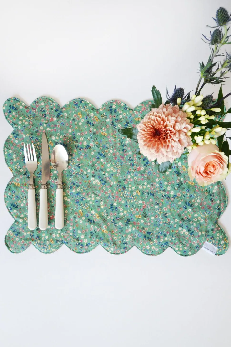 Reversible Scalloped Placemat Made With Liberty Fabric in Donna Leigh