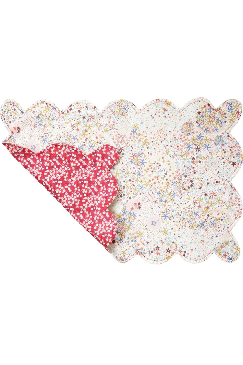 Reversible Scalloped Placemat Made With Liberty Fabric in Mitsi Valeria & Adelajda