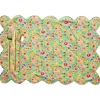 Reversible Scalloped Placemat Made With Liberty Fabric in Betsy Sunflower & Elements Green