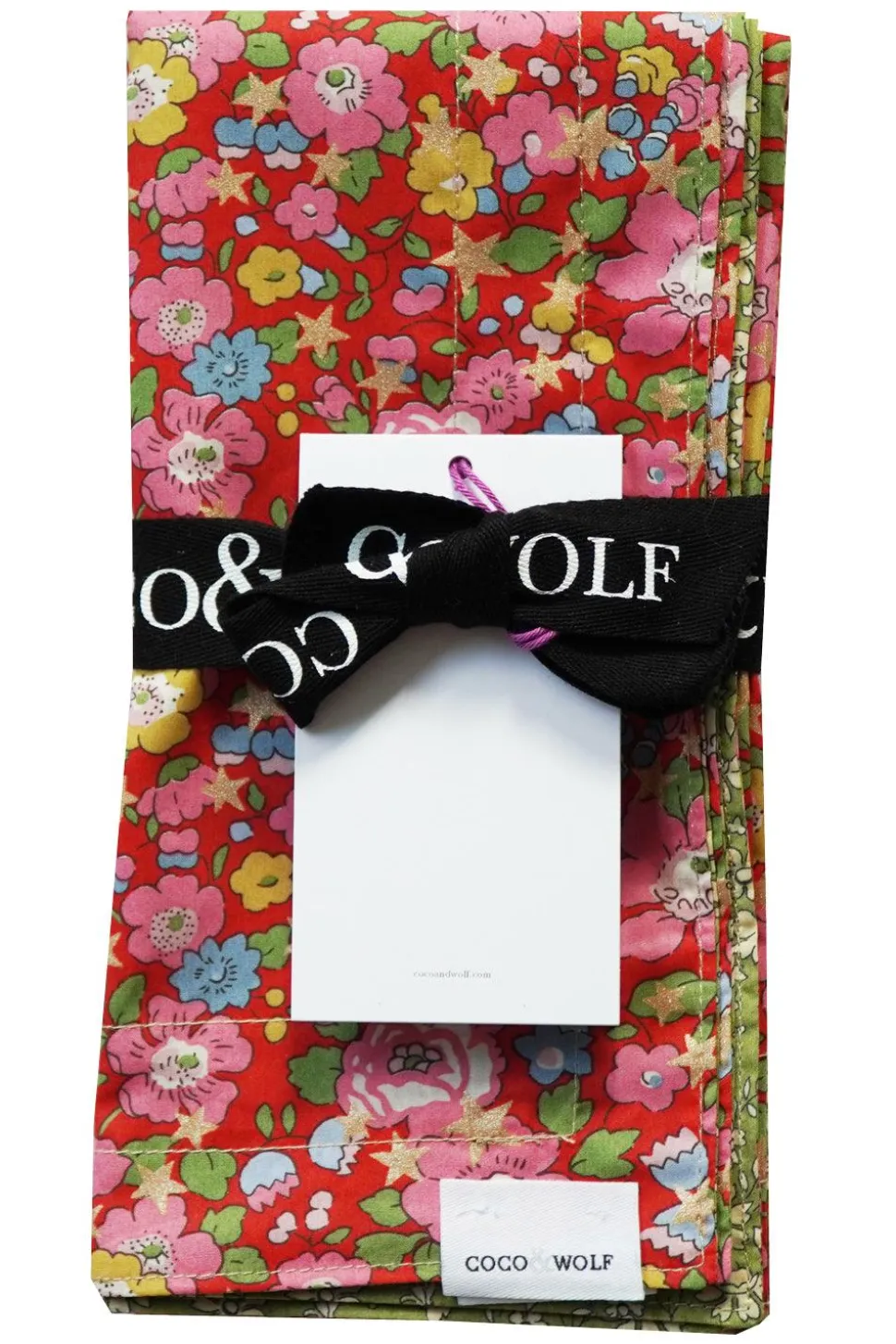 Reversible Stitch Napkin Set Made With Liberty Fabric in Betsy Star & Capel