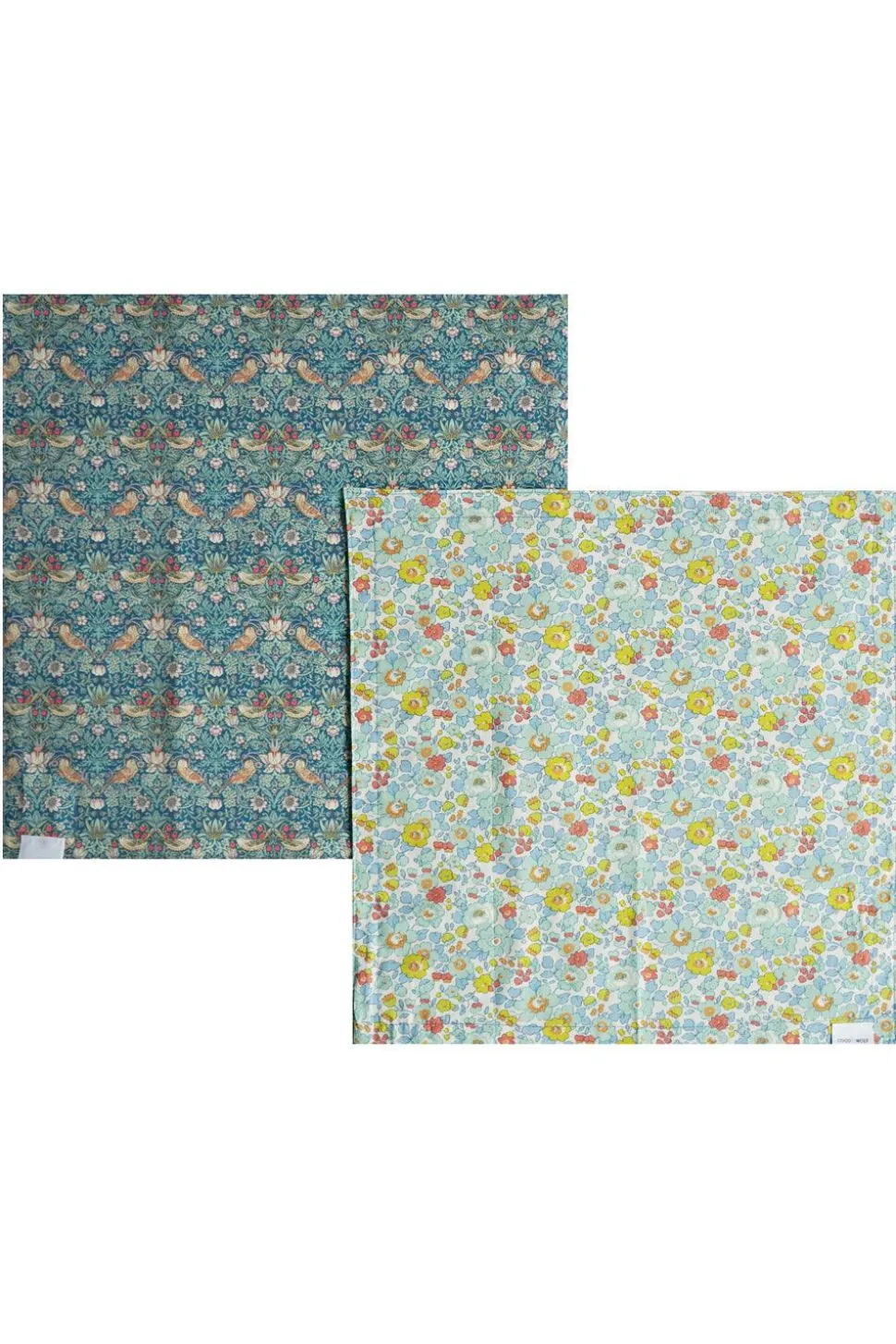 Reversible Stitch Napkin Set Made With Liberty Fabric in Betsy Sage & Strawberry Thief