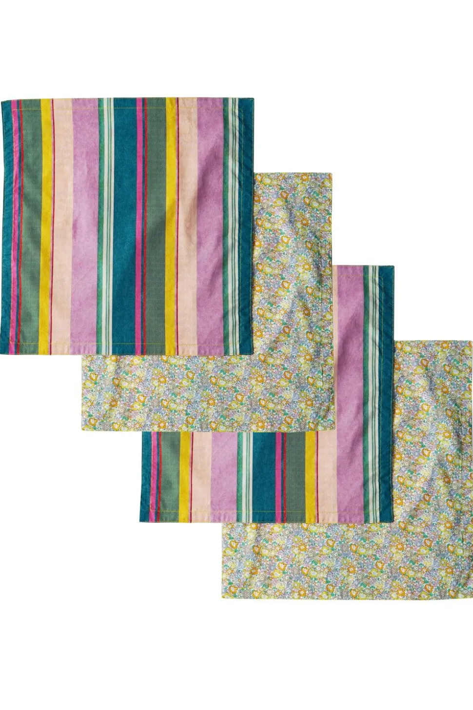 Reversible Stitch Napkin Set Made With Liberty Fabric in in Archive Swatch & Michelle