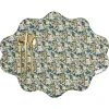 Reversible Wavy Placemat Made With Liberty Fabric in Libby & Capel Pistachio