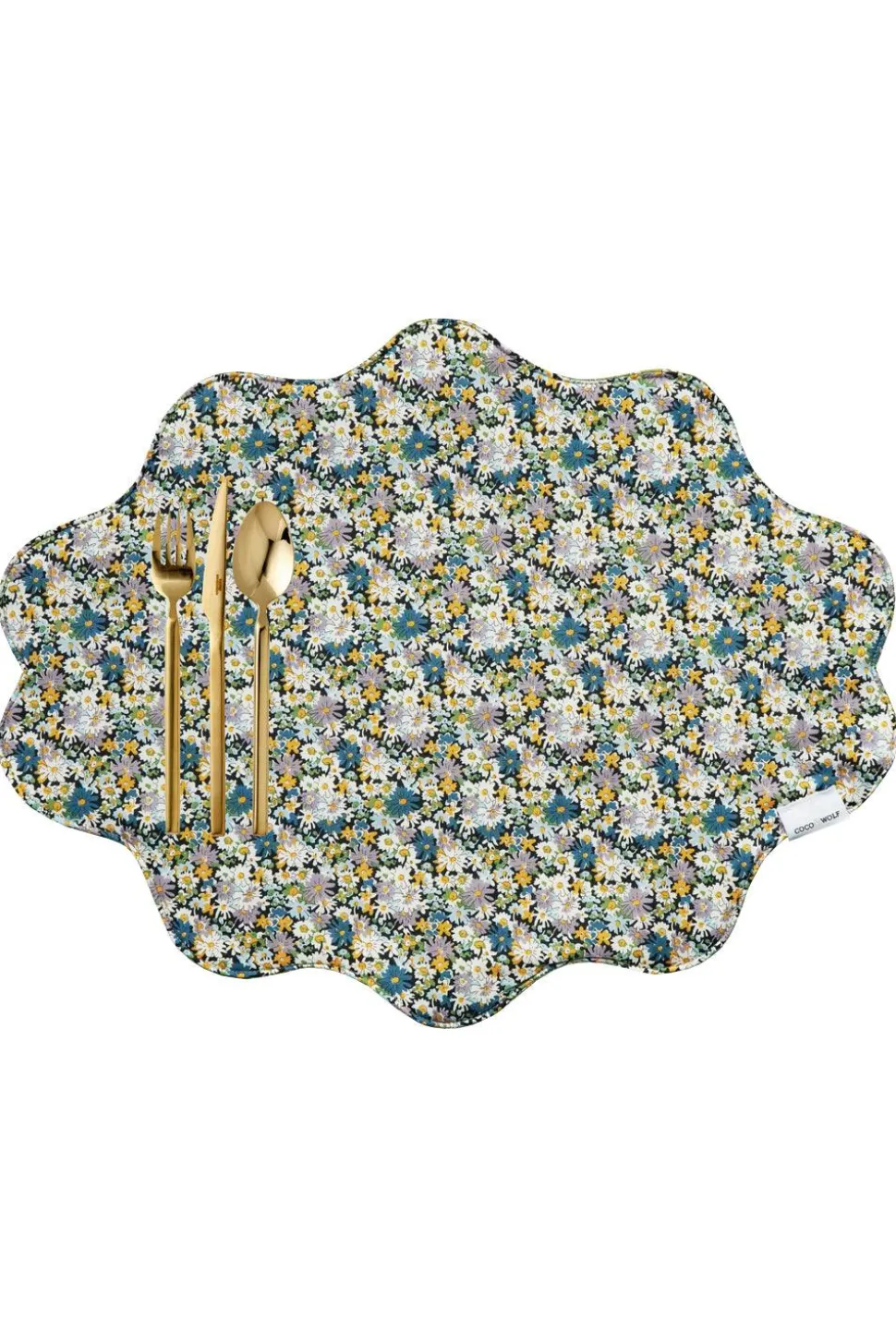 Reversible Wavy Placemat Made With Liberty Fabric in Libby & Capel Pistachio