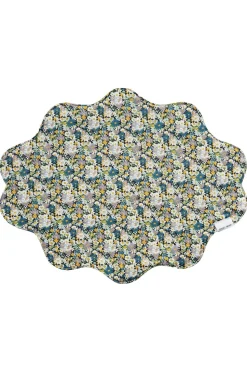 Reversible Wavy Placemat Made With Liberty Fabric in Libby & Capel Pistachio