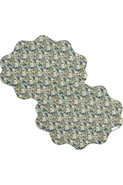 Reversible Wavy Placemat Made With Liberty Fabric in Libby & Capel Pistachio