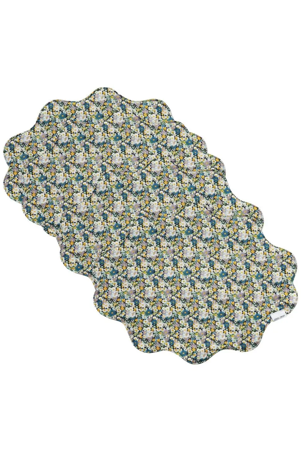 Reversible Wavy Placemat Made With Liberty Fabric in Libby & Capel Pistachio