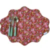 Reversible Wavy Placemat Made With Liberty Fabric in Betsy Star & Capel Pistachio