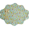 Reversible Wavy Placemat Made With Liberty Fabric in Betsy Sage & Strawberry Thief