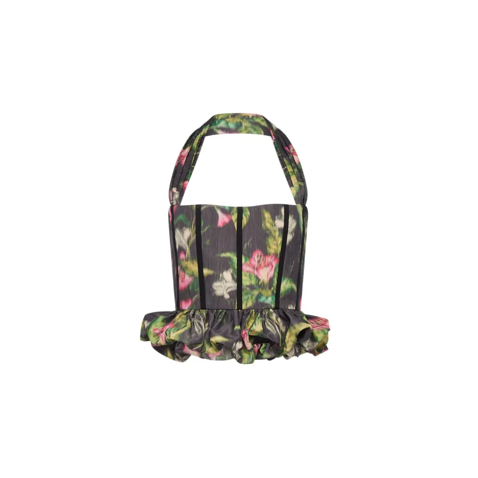 Rhea Corset Top in Pink Lily Taffeta