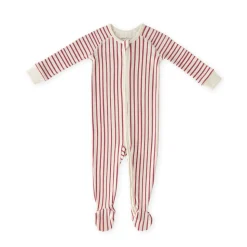 Ribbed Baby Sleeper in Stripes Away Berry
