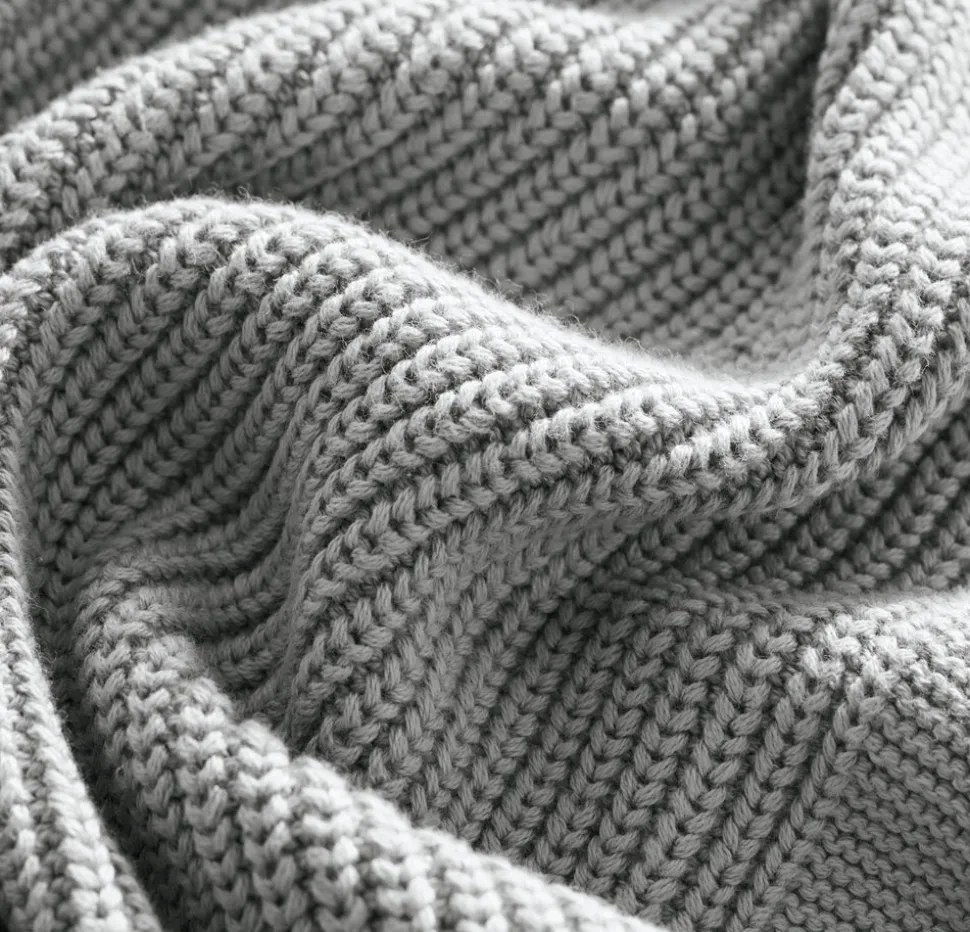 Ribbed Knit Baby Blanket in Shore