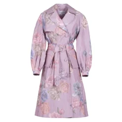 Riding Trench in Lilac Floral Taffeta