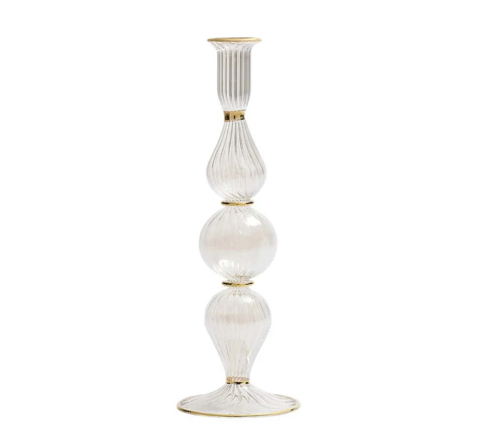 Ripple Candle Holder in Clear