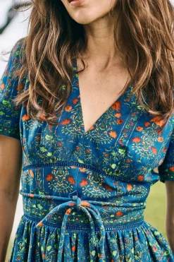 Roan Dress in Midnight Garden