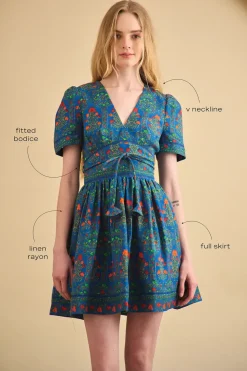 Roan Dress in Midnight Garden