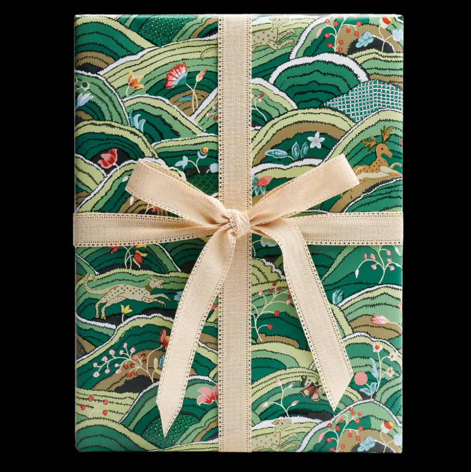 Rolling Hills Wrapping Paper In Green