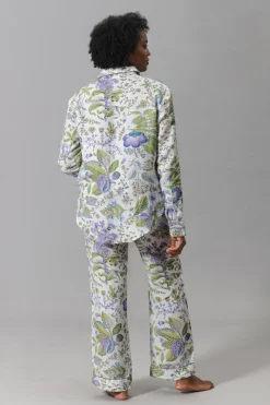 Roman Pajama Set in Pomegranate Linen Lilac