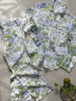 Roman Pajama Set in Pomegranate Linen Lilac