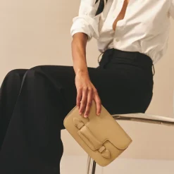 Romy Clutch in Box Calf Palmellato Natural