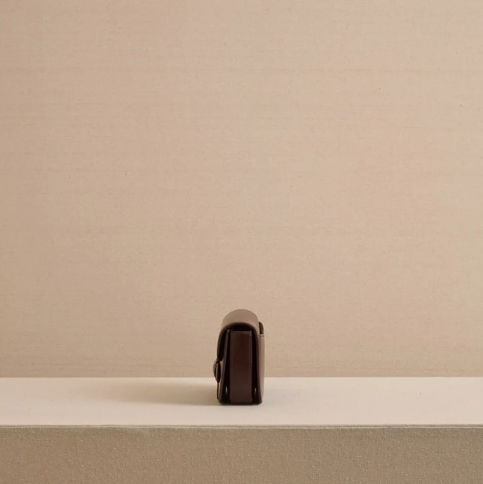 Romy Clutch in Box Calf Palmellato Chocolate