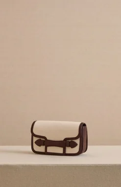 Romy Clutch in Canvas Natural & Soft Chocolate