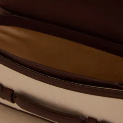 Romy Clutch in Canvas Natural & Soft Chocolate