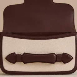 Romy Clutch in Canvas Natural & Soft Chocolate