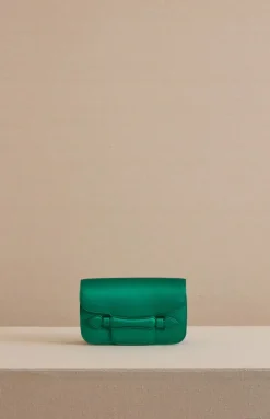 Romy Clutch in Satin Emerald