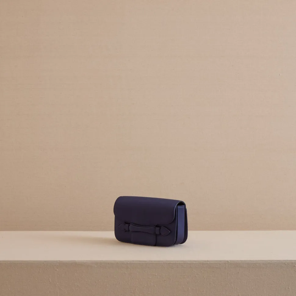 Romy Clutch in Satin Navy