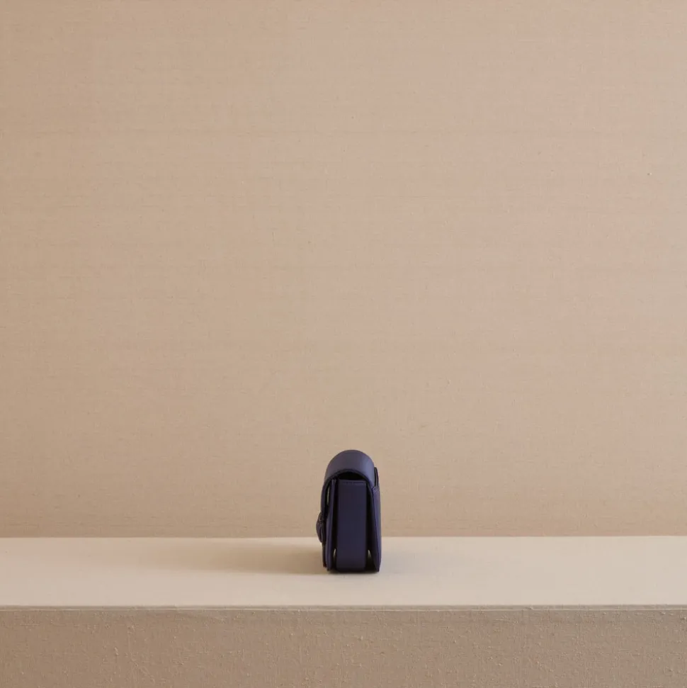 Romy Clutch in Satin Navy