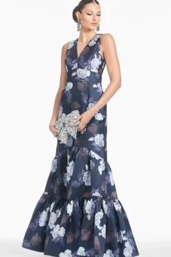 Rori Gown in Midnight Glacial Rose