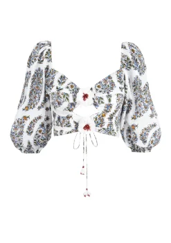 Rosa Cut Out Bustier in Paisley Ghalamkar