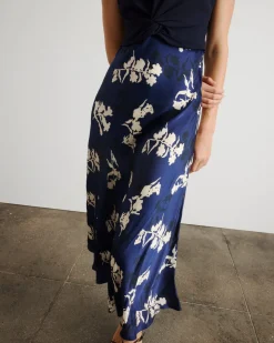 Rosabeth Dress in Maritime Blue & Cream Multi