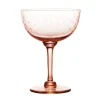 Rose Champagne Saucers With Stars Design, Set of 4