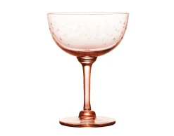 Rose Champagne Saucers With Stars Design, Set of 4