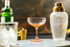 Rose Cocktail Glasses With Lens Design, Set of 4