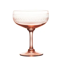 Rose Cocktail Glasses With Ovals Design, Set of 4