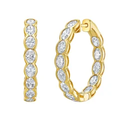 Rosette Diamond Hoop Earrings