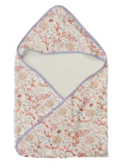Rosy Coral Reef Hooded Bath Towel