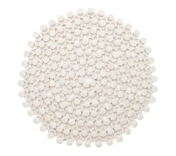 Round Bamboo Placemat in White, Set of 4