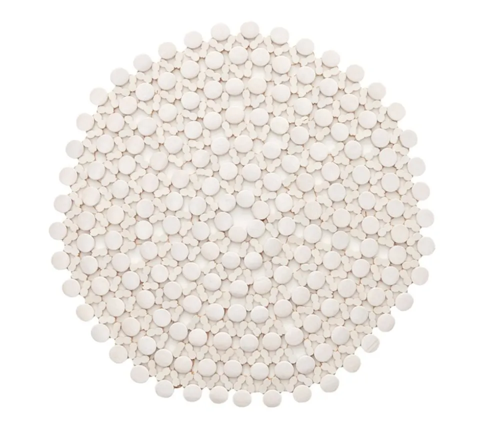 Round Bamboo Placemat in White, Set of 4
