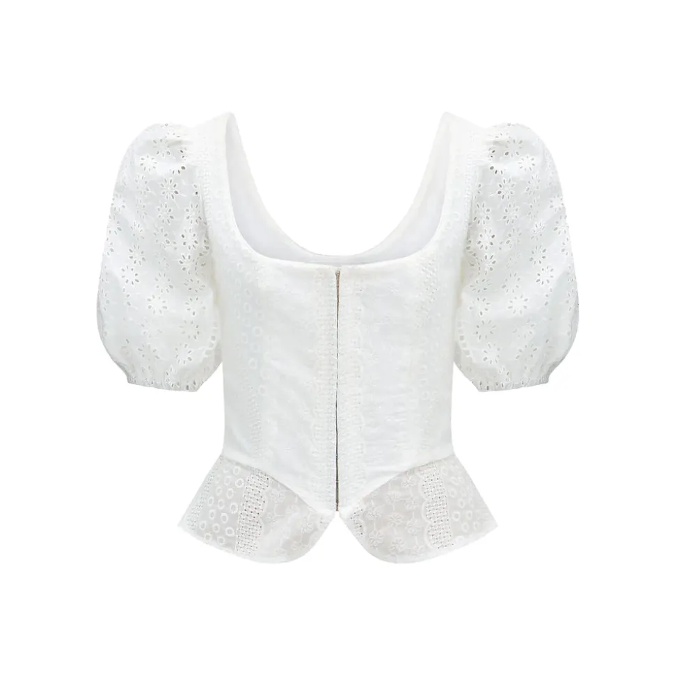 Roya Bodice in White Eyelet