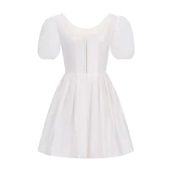 Roya Silk Taffeta Dress in White