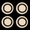 Ruffle Edge Straw Coasters in Black