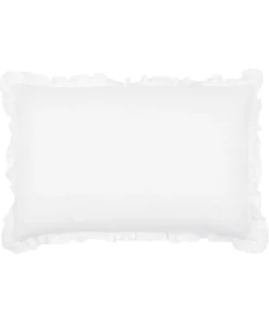 Ruffle Linen Cushion Cover in White