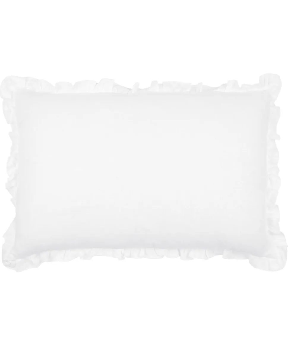 Ruffle Linen Cushion Cover in White