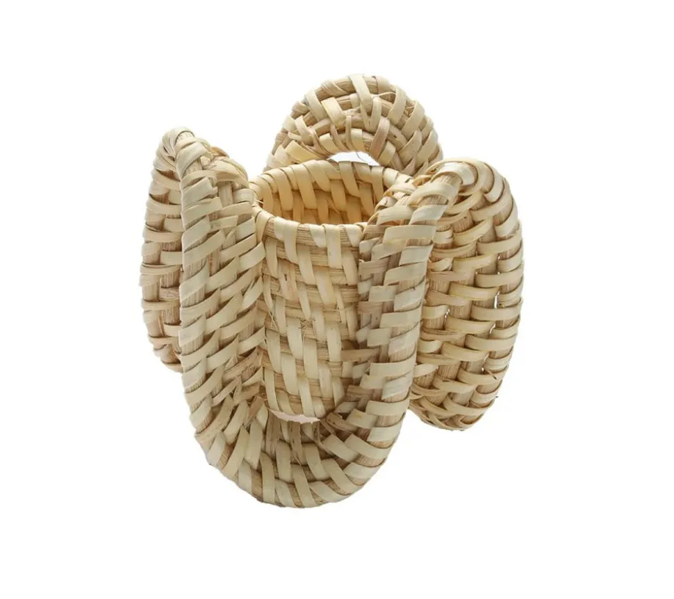 Ruffle Napkin Ring in Natural, Set of 4